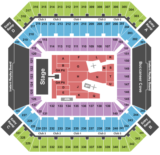 Raymond James Stadium AC/DC Seating Chart